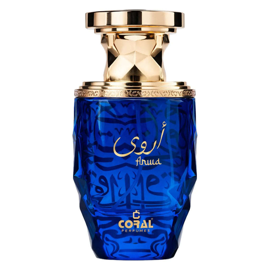 Coral Arwa unisex perfume bottle by Bin Kamal Perfumes, 100ml extrait de parfum with elegant coral-colored glass and sleek design.