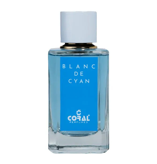 Bin Kamal Coral Blanc De Cyan 2.0 Men Edp 100ml bottle, sleek design, showcasing the luxurious fragrance packaging.
