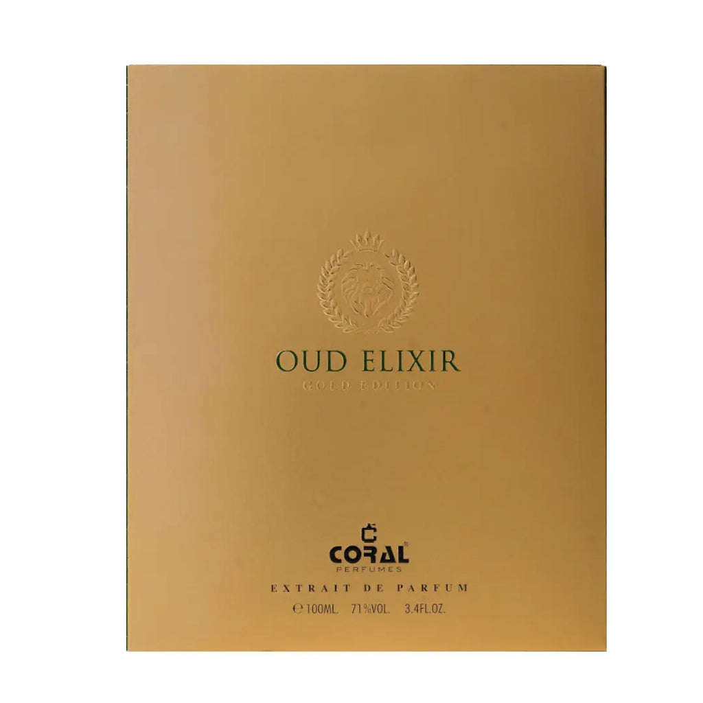 Coral Oud Elixir Gold Edition For Unisex Extrait De Parfum 100ml Bin Kamal Perfumes
