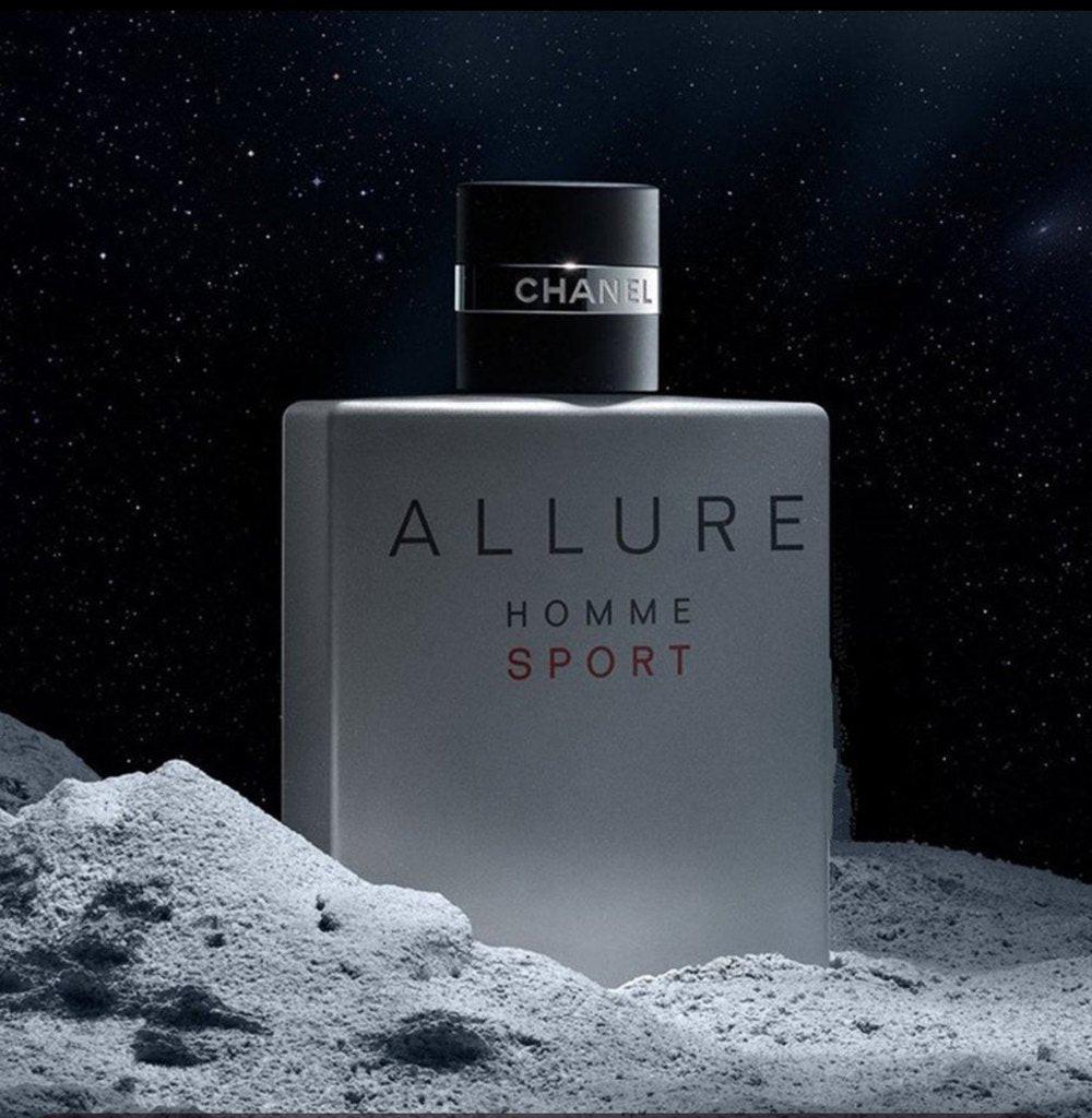 Chanel Allure Sport for Men Eau De Toilette 100ml bottle with sleek design and silver cap, ideal for active, confident men.