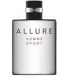 Chanel Allure Sport for Men Eau de Toilette 150ml bottle with sleek design and silver cap, displayed on a neutral background.
