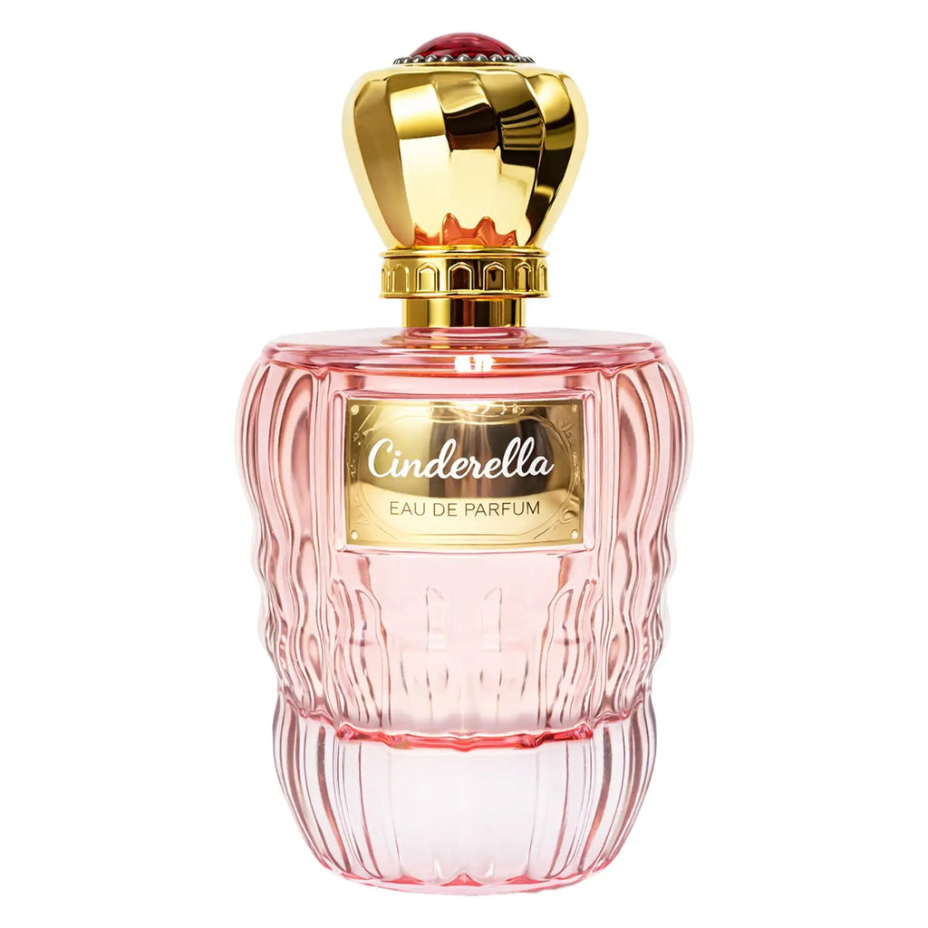 Coral Cinderella for Women EDP 100ml by Bin Kamal Perfumes, elegant perfume bottle with a coral-colored design.