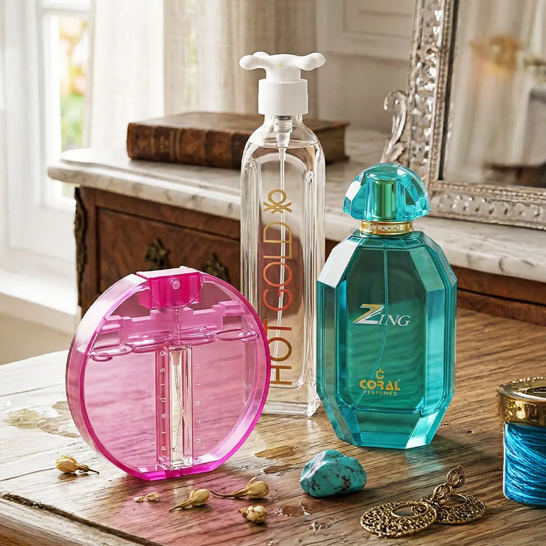 benetton inferno paradiso pink l edt 100ml benetton hot gold l edt 100ml zing edp 100 ml coral combo set