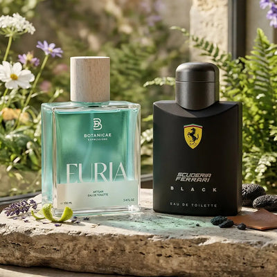 EURIA EDT 100 ML - BOTANICAE EXPRESSIONS + FERRARI SCUDERIA BLACK M EDT 125ML - COMBO SET