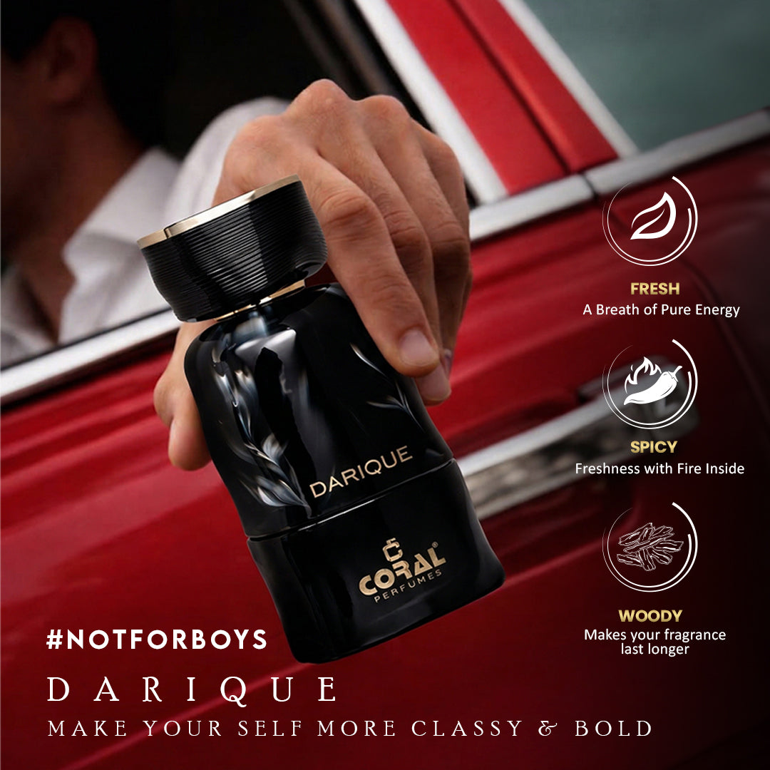 Coral Darique For Men Extrait De Parfum 100ml – Premium Long Lasting Fresh Woody Signature Scent | Designed for Confident Men