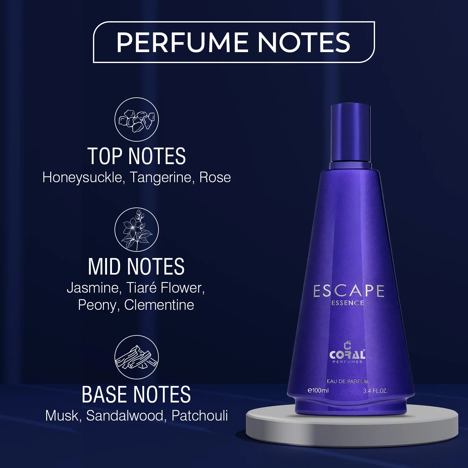 Coral Escape Essence For Women EDP 100ml - Combo of 4