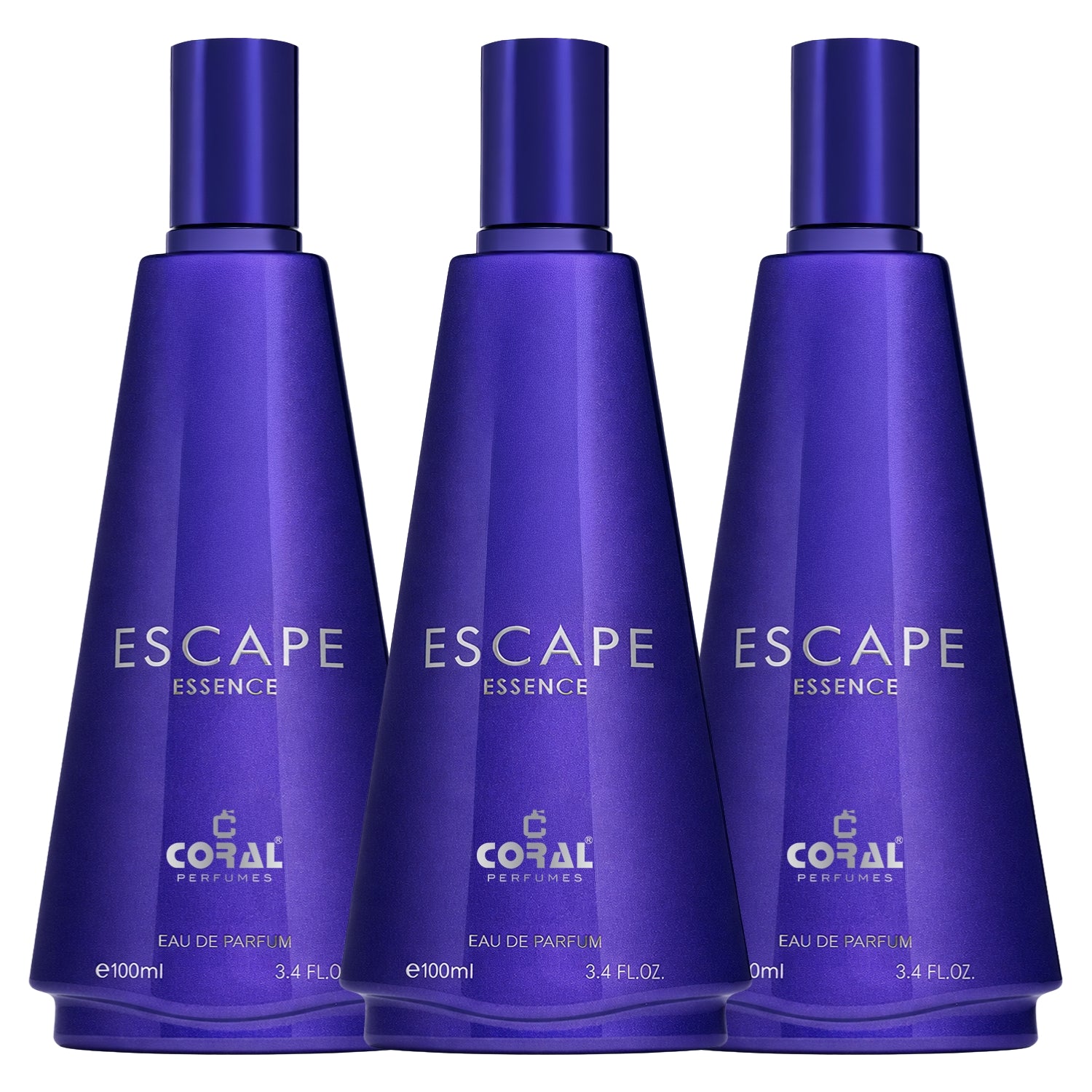 Coral Escape Essence Perfume For Women | Pack of 3 (3 x 100ml) Eau De Parfum | Long Lasting Luxury Floral Fragrance