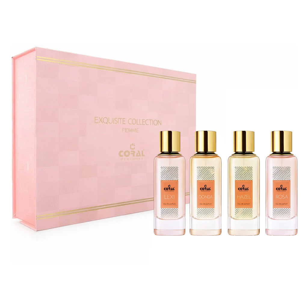 Coral Exquisite Femme Collection EDP Gift Set for Women – 4 × 45ml