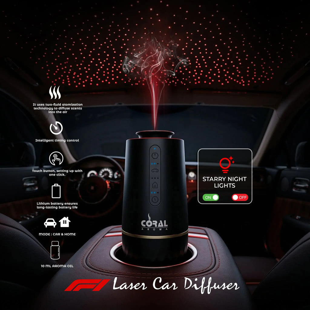 Coral Aroma F1 Laser Car Diffuser + 10ml Oil