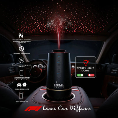 Coral Aroma F1 Laser Car Diffuser + 10ml Oil