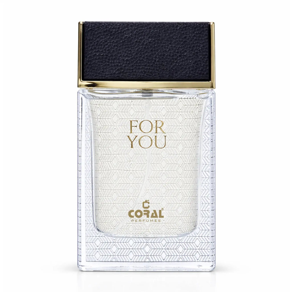 Coral For You Women Eau De Parfum 55ml bottle by Bin Kamal Perfumes, elegant glass with coral-colored accents.