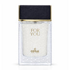 Coral For You Women Eau De Parfum 55ml bottle by Bin Kamal Perfumes, elegant glass with coral-colored accents.