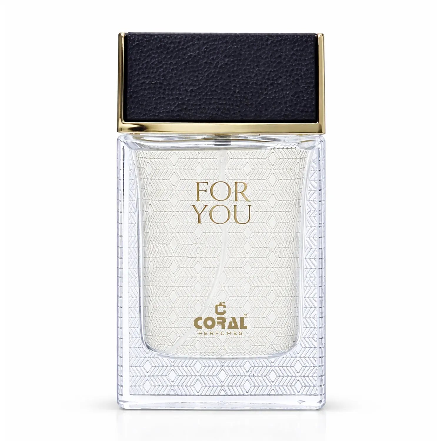 Coral For You Women Eau De Parfum 55ml bottle by Bin Kamal Perfumes, elegant glass with coral-colored accents.