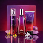 Coral Escape Intense Gift Set For Women – 100 ml EDP + 100 ml Fragrance Mist + 100 ml Body Wash