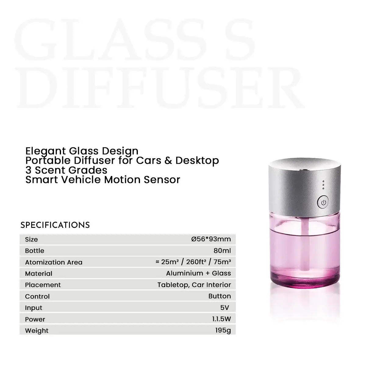 Coral Glass S Car Diffuser