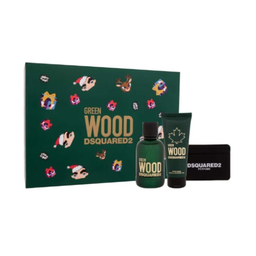 DSQUARED2 GREEN WOOD EDT 100ML SET FOR MEN