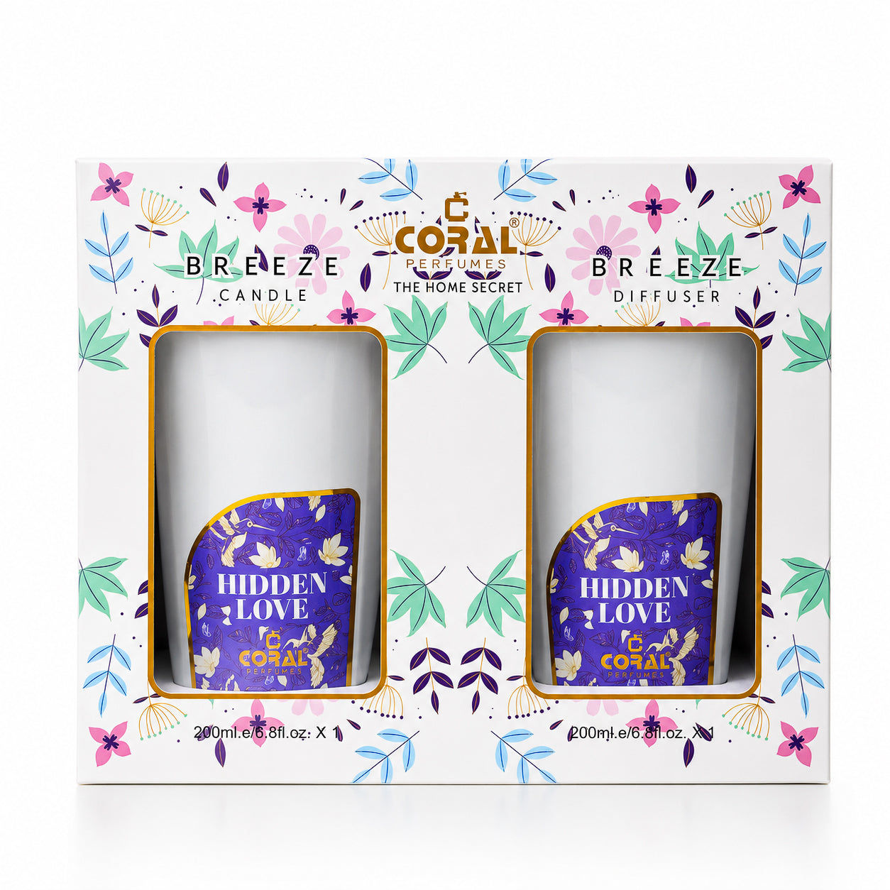 CORAL HIDDEN LOVE CANDLE + DIFFUSER / 200 G + 200 ML SET