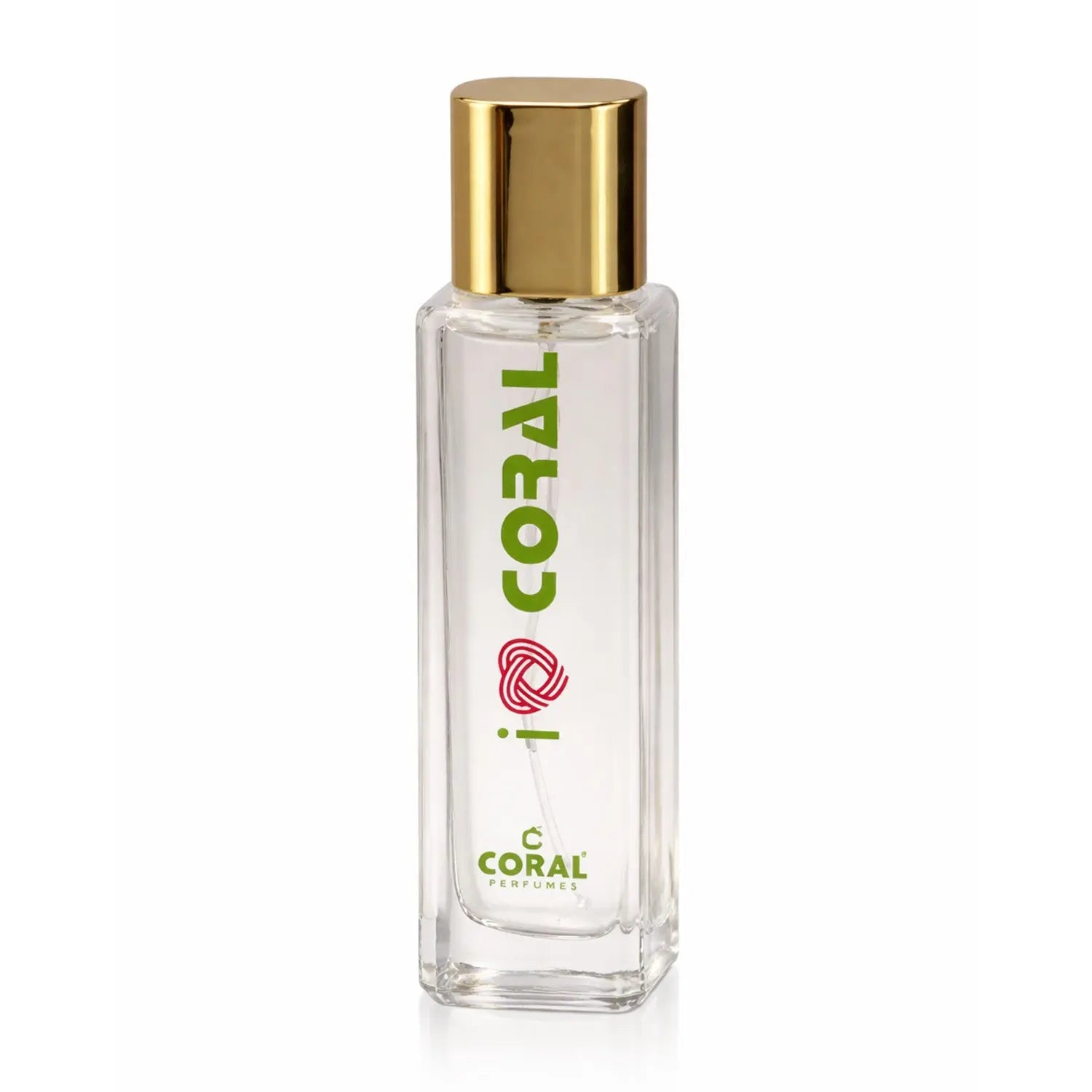Bin Kamal Perfumes I Love Coral women's 30ml EDP bottle with coral-colored packaging and floral design.