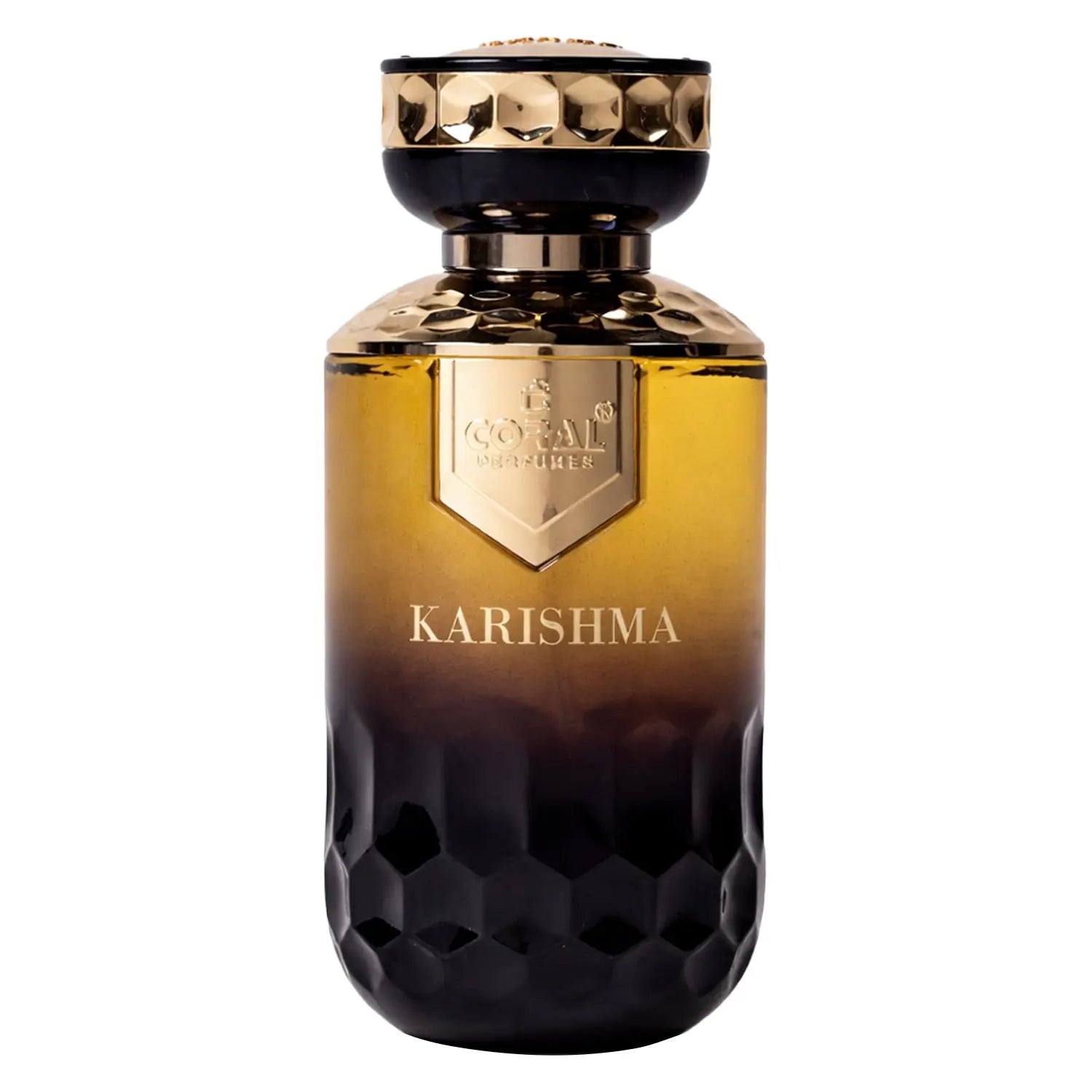 Coral Karishma women’s Extrait de Parfum bottle by Bin Kamal Perfumes, 100ml, with a sleek coral-colored perfume bottle and elegant design.