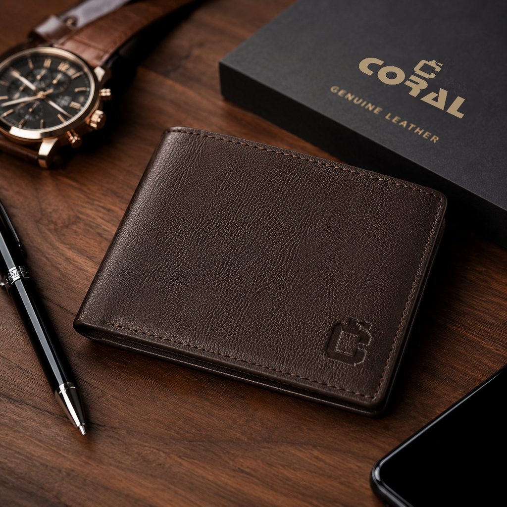 CORAL GENTS BROWN WALLET CR 667 9004