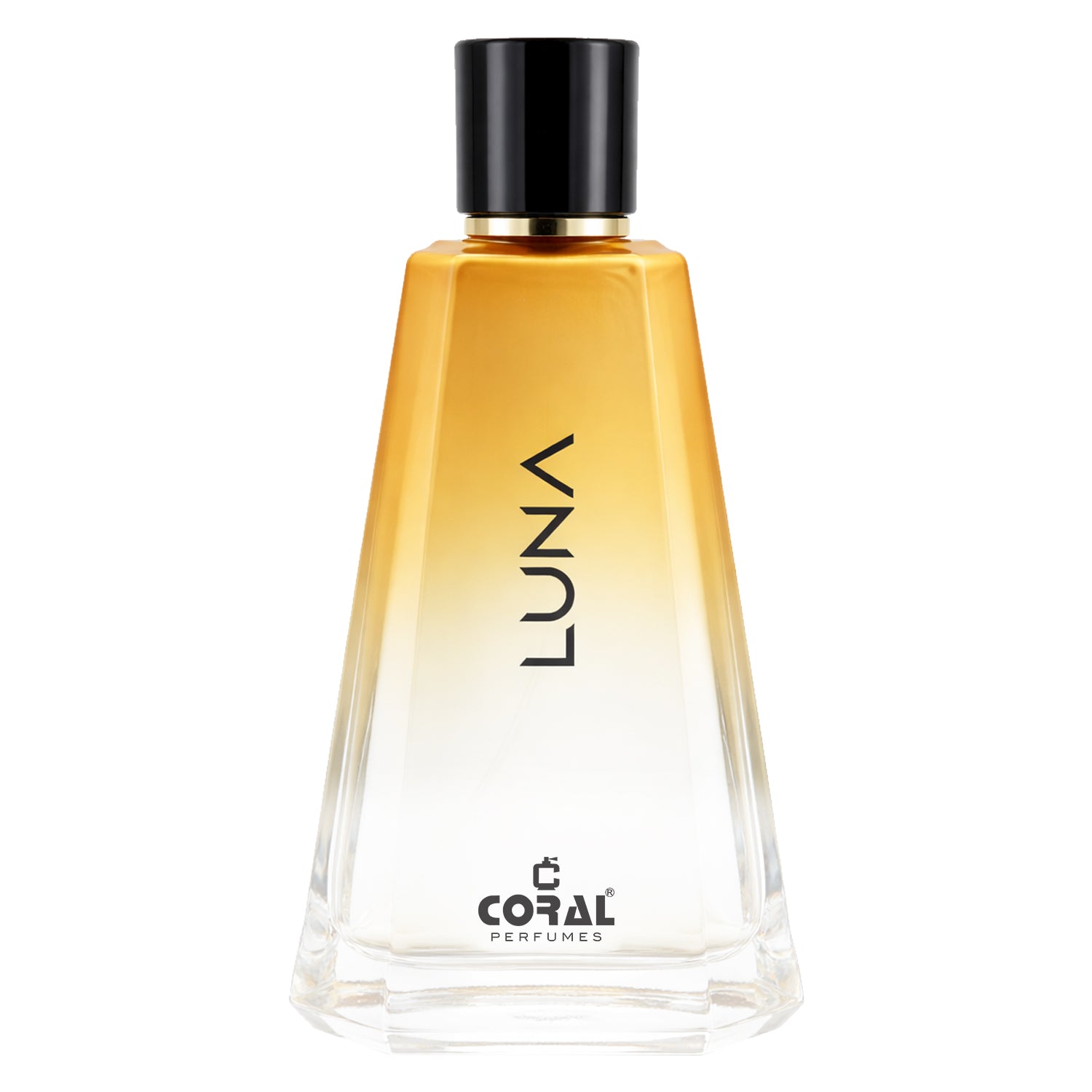 Unisex Coral Luna EDP perfume bottle in 100ml with a sleek design, showcasing the Bin Kamal Perfumes fragrance.