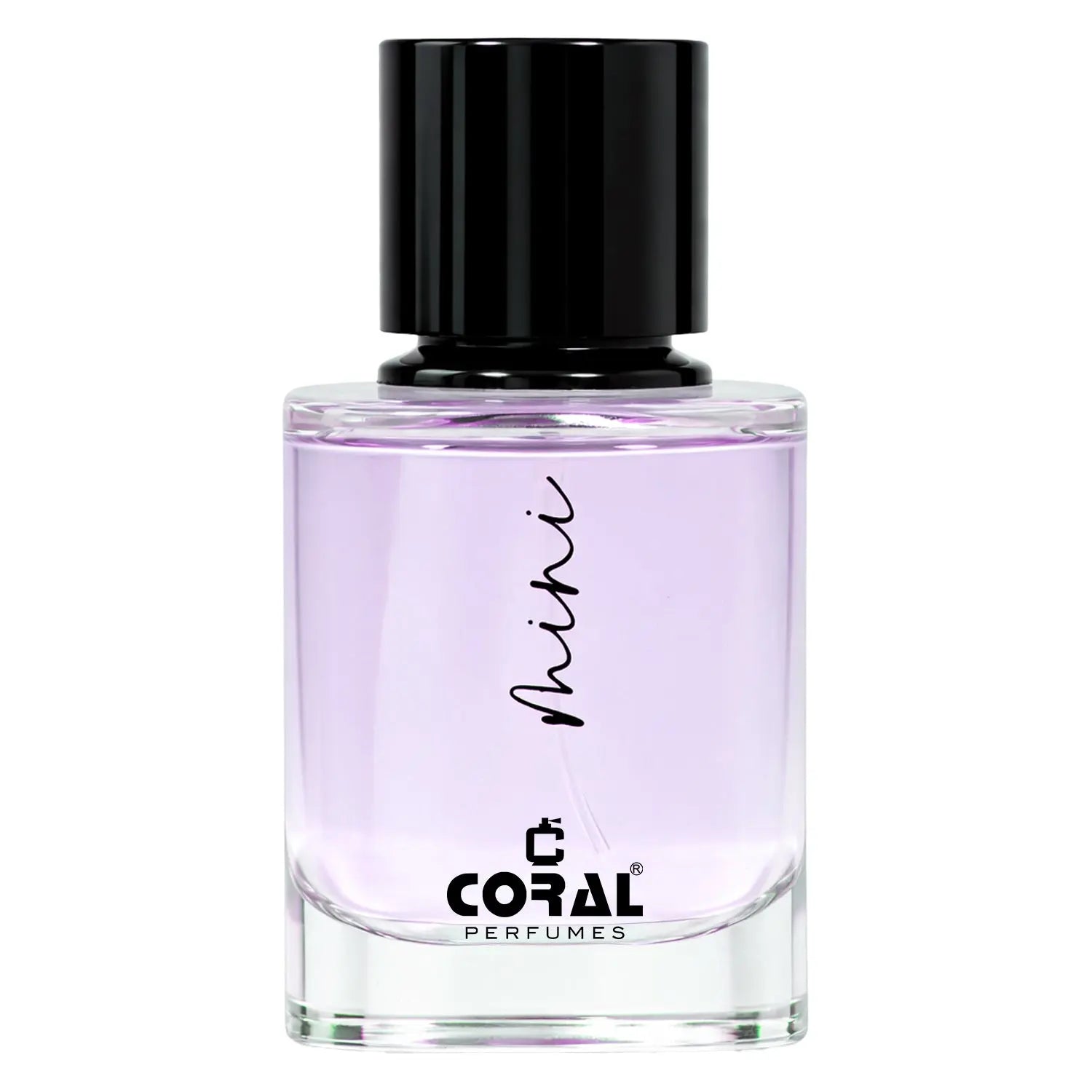 Mini purple bottle of Bin Kamal Perfumes Coral Mini Purple Eau De Parfum for women, 50ml, with elegant purple packaging.