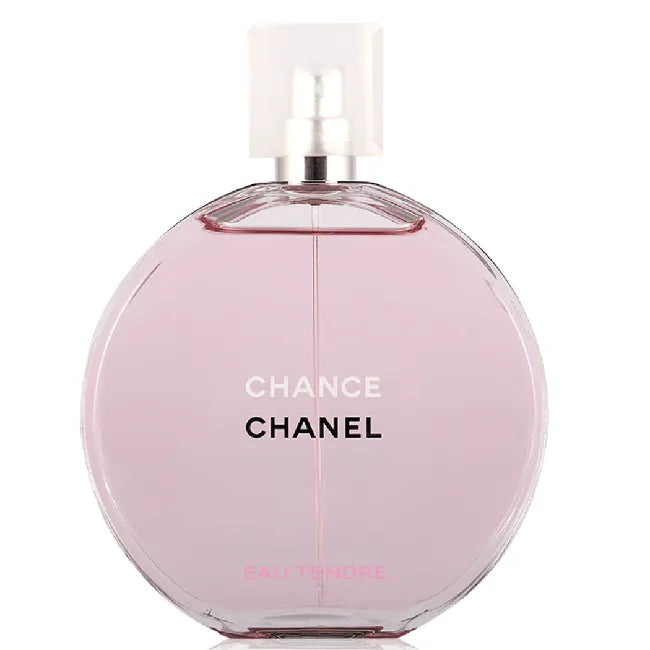 Chanel Chance Eau Tendre for Women Eau de Toilette 150ml bottle with pink and clear packaging, elegant design and floral accents.