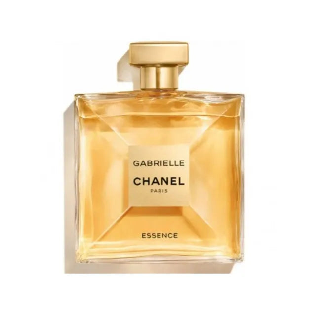 Chanel Gabrielle Essence Eau De Parfum 100ml bottle with elegant floral design and transparent glass showcasing the fragrance.