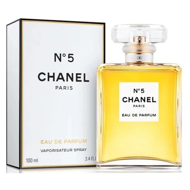 Elegant image of Chanel No5 for Women Eau De Parfum 100ml bottle, showcasing the classic fragrance packaging.