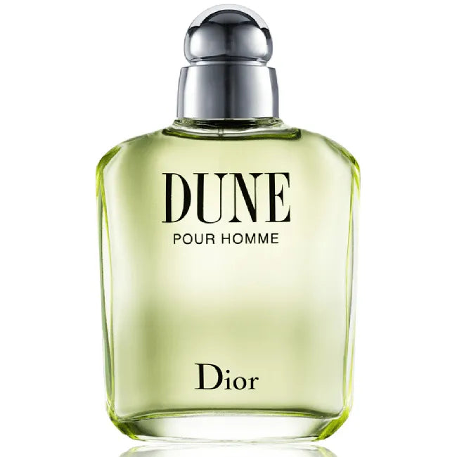 Dior Dune Homme Eau De Toilette 100ml bottle with sleek design, displayed on a neutral background.