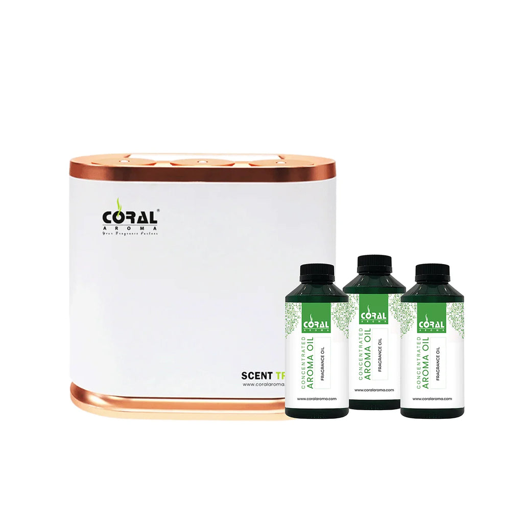 Coral Scent Trio Smart Diffuser Combo – Diffuser Machine + 3 x 300ml Aroma Oils