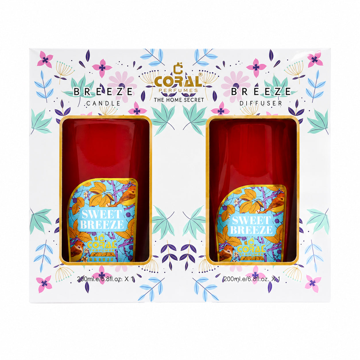 CORAL SWEET BREEZE CANDLE + DIFFUSER / 200 G + 200 ML SET