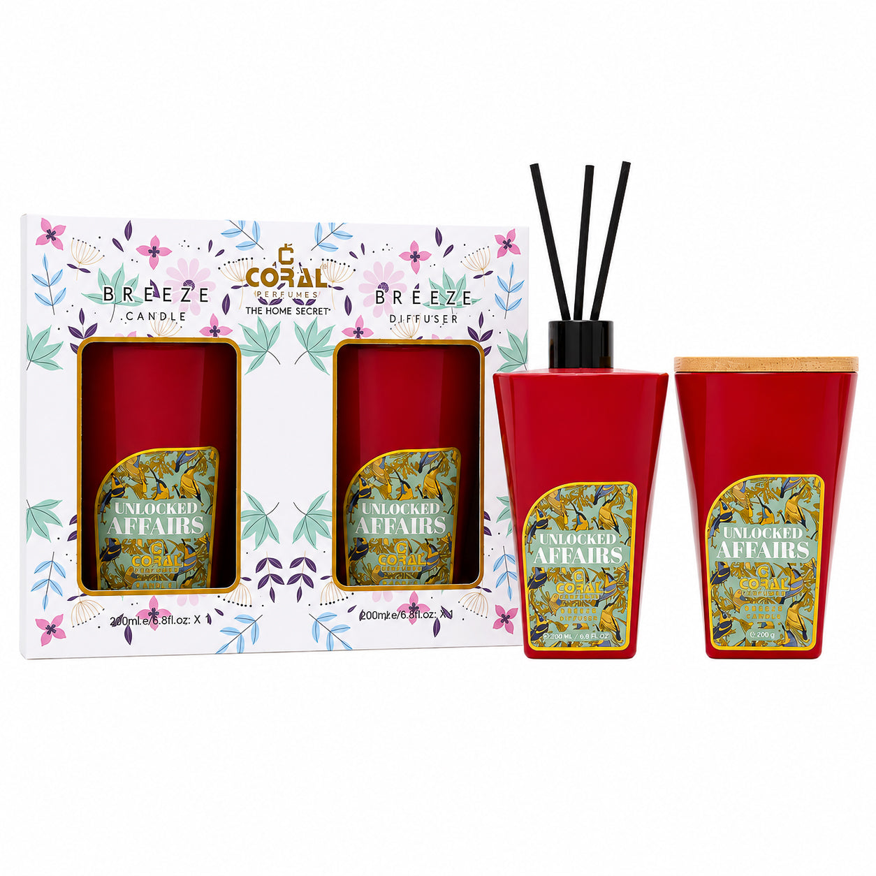CORAL UNLOCKED AFFAIRS CANDLE + DIFFUSER / 200 G + 200 ML SET