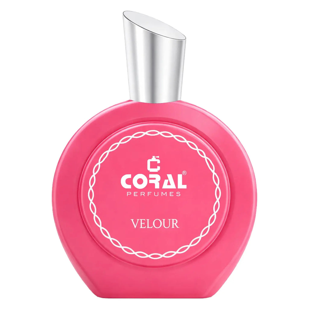 Bin Kamal Coral Velour for Women EDP 100ml perfume bottle with elegant velour finish, showcasing luxurious floral fragrance.