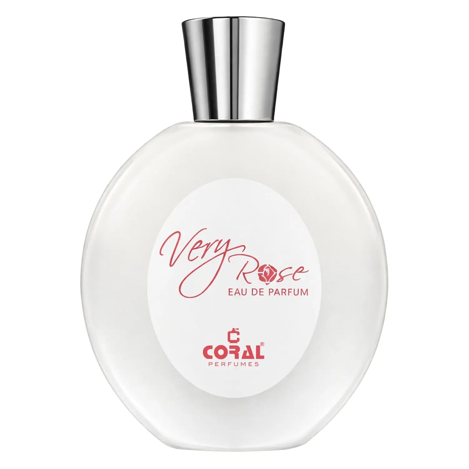 Bin Kamal Perfumes Coral Very Rose EDP 100ml bottle with elegant pink floral design, showcasing a luxurious women’s fragrance.