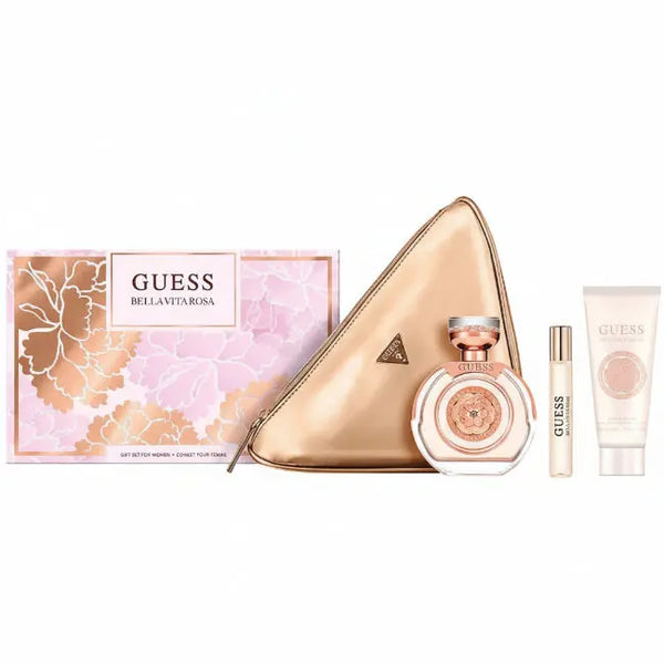 GUESS BELLA VITA ROSA EDT 100ML + 15ML + BL 100ML + POUCH SET FOR WOMEN